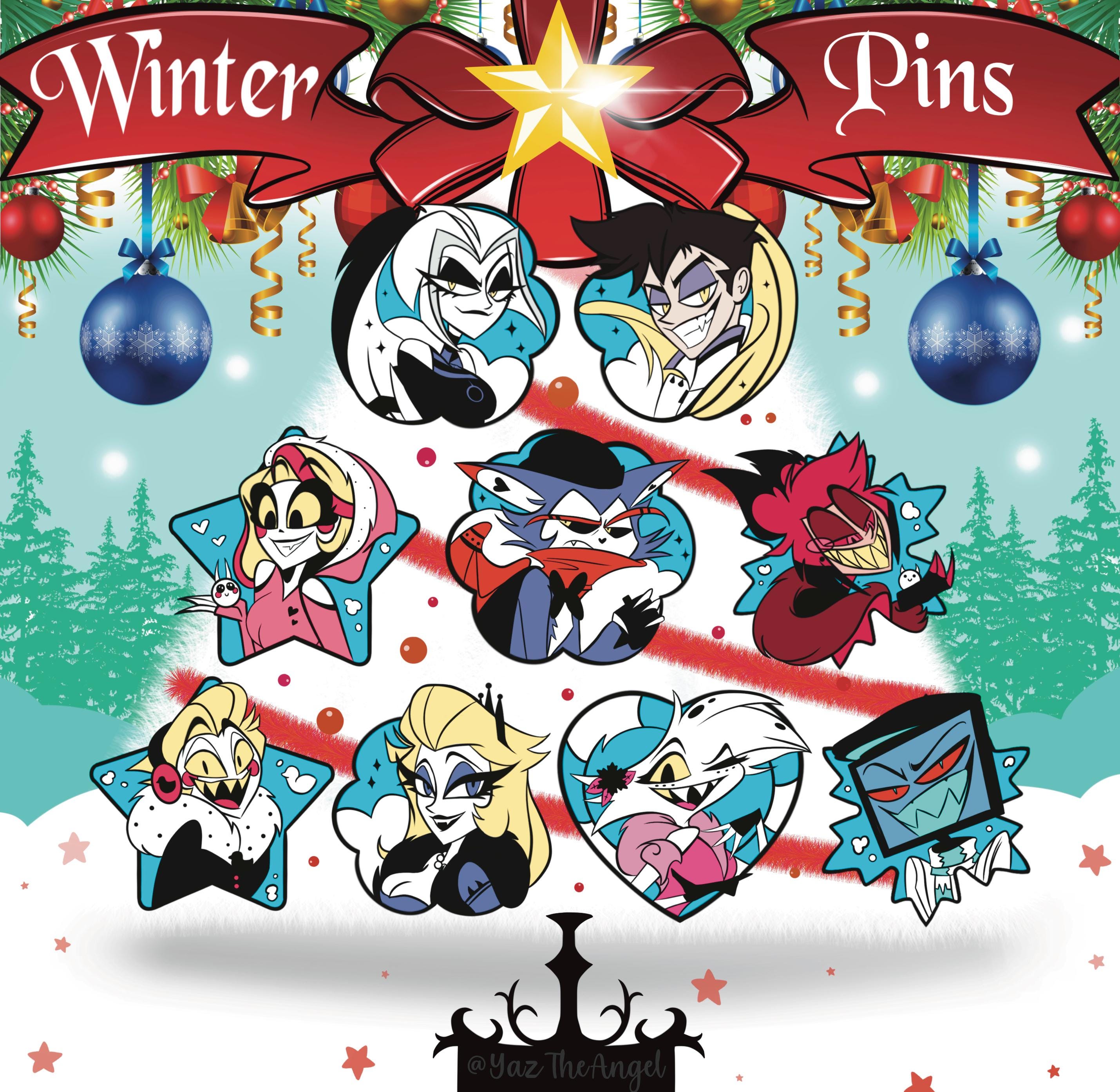 Hellish Holidays A Wintery Christmas Day Hazbin Hotel Soft Enamel Pin