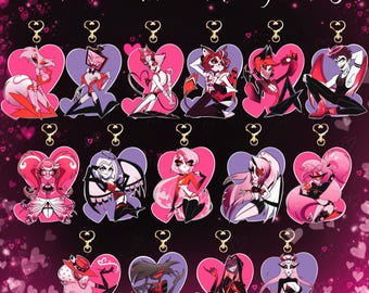 Hellish Valentines Hellaverse Beating Hearts Inspired Acrylic Keychain