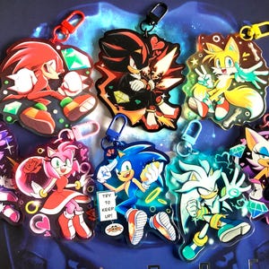 Charms de erizo Colores Sonny Lovers Charm inspirado en Sonic Llaveros transparentes