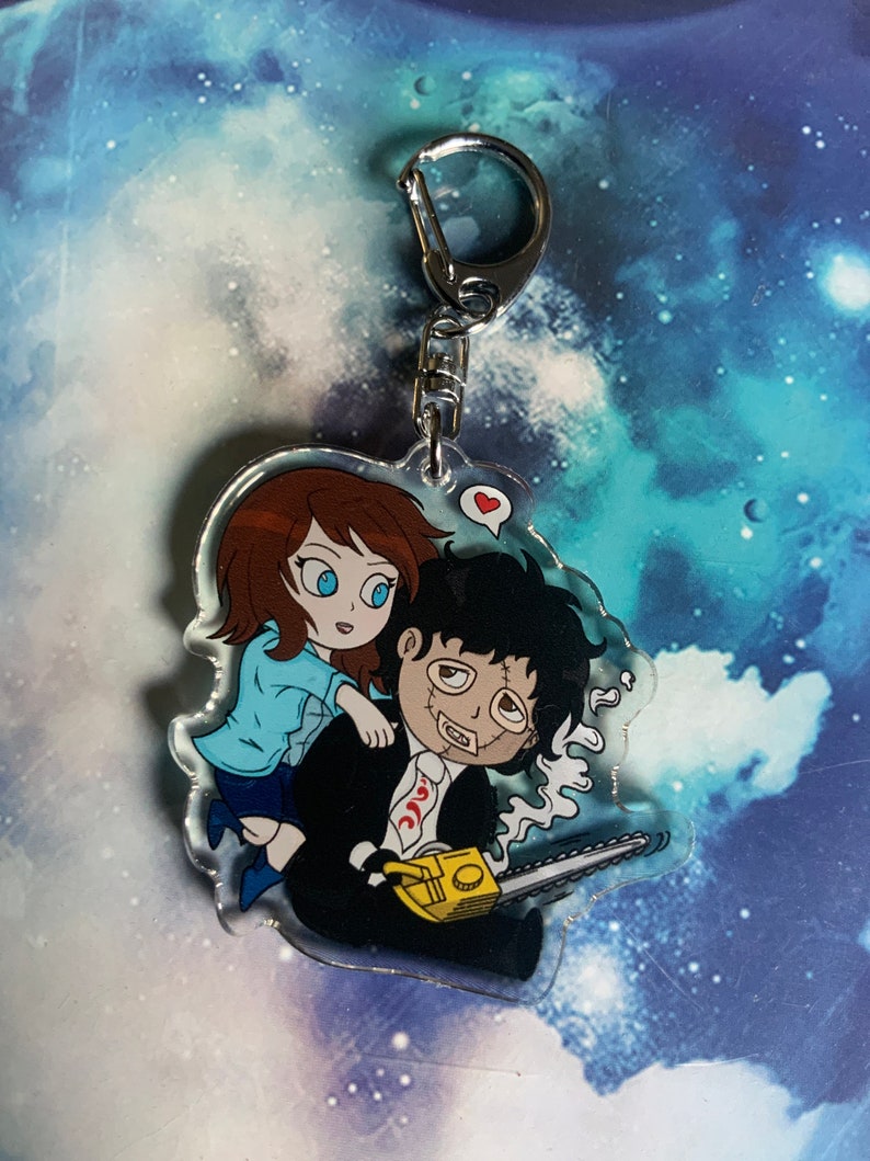 Leatherface and Stretch Texas Chainsaw Inspired Acrylic Key Etsy