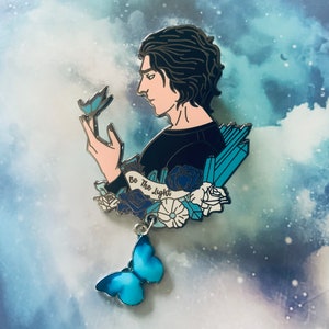 Reylo Kylo Ren Be The Light Spirit Butterfly  Inspired Charm Hard Enamel Pin