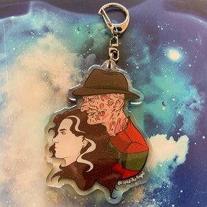 Slasher The Dream Demon and The Dream Warrior F X N Inspired Acrylic Charm Keychain