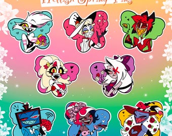 VORBESTELLUNG Hellish Hazbin Hotel Spring Hard Enamel Pins