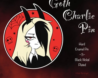 Hazbin Hotel Gothic Emo Charlie Inspired Hard Enamel Pin