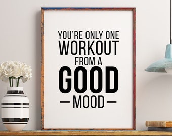 Gym Quote Print | Workout Motivation Wall Art (Digital Print)