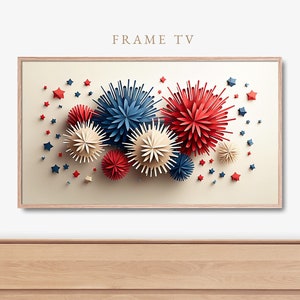 Frame Tv 4th of July Art, Paper Craft Fireworks, 4th of July, Paper Craft Tv Art, Independence Day, Patriotic Print, Digital Print