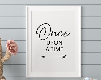 Once Upon A Time Print | Reading Corner Print | Reading Corner Sign | Nursery Wall Art | Reading Nook Poster | Reading Nook Art | Digital