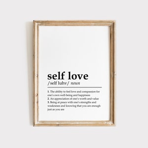 Self Love Definition Print, Self Love Printable, Self Love Gift, Self Love Wall Art, Digital Print