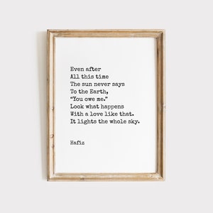 Hafiz Quote, The Sun Never Says Quote, Hafiz Quote Wall Art, Poetry Quote Art, Hafiz Gift, Digital Print