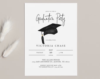 Editable Graduation Party Invitation Template (Digital Download)