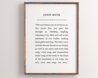 John Muir Zitat Print, Naturliebhaber Wandkunst (Digitaldruck)