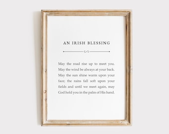 May The Road Rise To Meet You Print, Irish Blessing Print, Irish Prayer, Digital File