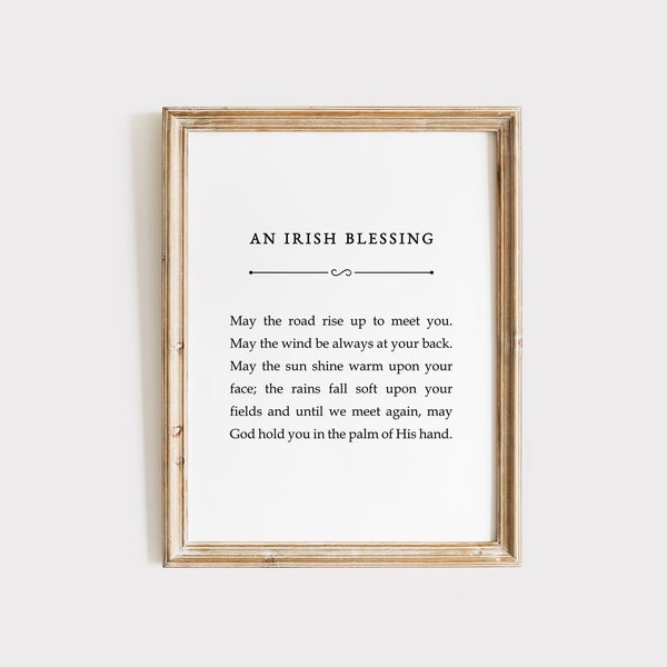 May The Road Rise To Meet You Print, Irish Blessing Print, Irish Prayer, Digital File