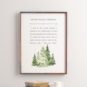 Henry David Thoreau Quote, Henry Thoreau Wall Art, Book Lover Wall Art, Walden Book Quote Print, Digital Print