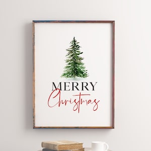 Merry Christmas Print, Christmas Wall Art, Christmas Printable, Christmas Prints, Christmas Decor, Christmas Sign, Digital Print, FP-CP-C02