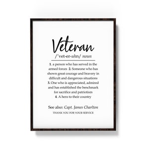 Custom Veteran Definition Gift, Veteran Gift, Veteran Day Gift, Veteran Art, Veteran Appreciation, Veteran Quote, Digital Print