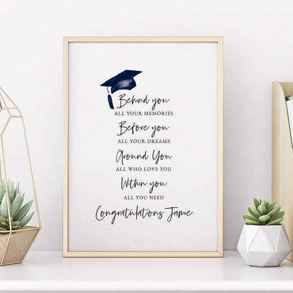 Editable Graduation Quote Print, Grad Gifts, Graduation Gift, Graduation Poem Wall Art, Graduation 2022 Gift, Digital Download
