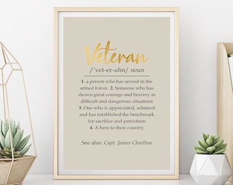 Custom Veteran Definition Gift, Veteran Gift, Veteran Day Gift, Veteran Art, Veteran Appreciation, Veteran Quote, Digital Print