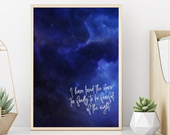 Stars Quote Print | Sarah Williams Poem, Night Sky (Digital Print)