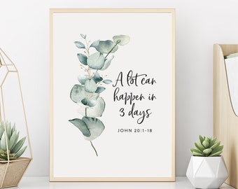 Lámina artística de las Sagradas Escrituras de Pascua: Decoración cristiana para el hogar (descarga digital)