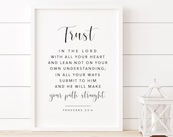 Proverbios 3:5-6 (Impresión digital) / Confía en el Señor