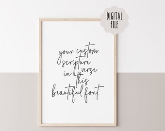 Bible Verse Wall Art Print, Customize This Digital Print