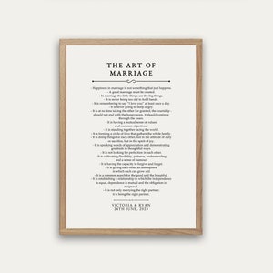 Custom Art of Marriage Poem, Personalized Wedding Poem, Wedding Poem Print, Wilfred A Peterson, Digital Print