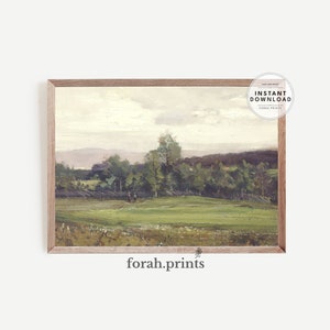 Vintage Countryside Painting, Vintage Landscape Print, Vintage European Countryside Print, Vintage Art Print, Digital Prints