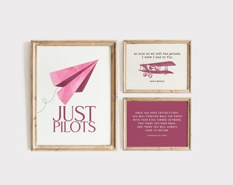 Women in Aviation Art Prints: Amelia Earhart & Da Vinci Quotes (Digital File)