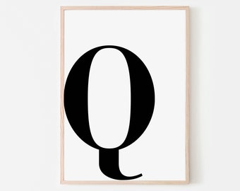 Letter 'Q' Printable Wall Art | Initial Letter Print | Alphabet Letter Q | Letter Art Print | Nursery Letter Print | Instant Download Print