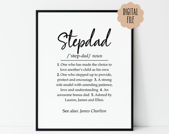 Custom Stepdad Definition Print | Stepdad Gifts | Stepdad Birthday Gift | Bonus Dad Gift | Digital Print