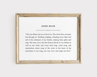 Lámina artística con cita de John Muir, regalo para amantes de la naturaleza (impresión digital)