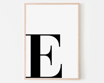 Letter 'E' Printable Wall Art | Initial Letter Print | Alphabet Letter A | Letter Art Print | Nursery Letter Print | Instant Download Print