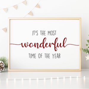 It's The Most Wonderful Time Of The Year | Christmas Wall Art | Christmas Printable | Christmas Prints | Christmas Decor | Digital Print