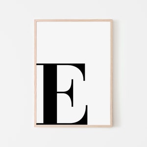Letra 'E' Arte de pared imprimible / Impresión de letras iniciales / Letra del alfabeto A / Impresión de arte de letras / Impresión de letras de guardería / Impresión de descarga instantánea