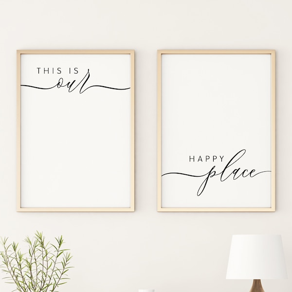 This Is Our Happy Place Duo Print | Set of 2 Prints | Set of 2 Wall Art | Home Print | Living Room Print | Entryway Print | Digital Print