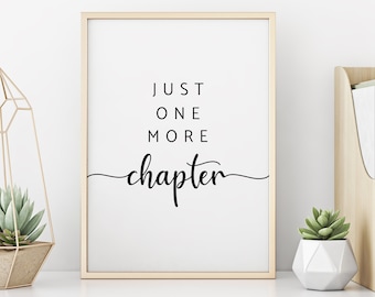 Nog één hoofdstuk afdrukken | Book Lover Library Art (digitale download)