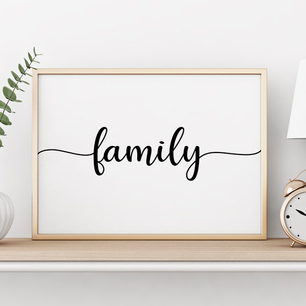 Family Word Print | Family Sign | Farmhouse Family Word Sign | Family Word Wall Art | Family Entryway Print | Instant Download Print