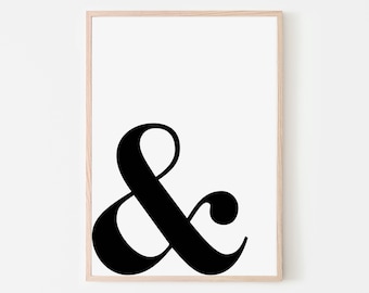 Und-Zeichen Print | Ampersand Wanddeko | und Druck | Und-Zeichen Druck | Und Zeichen | Und Symbol | Sofortiger Download Druck