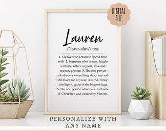 Custom Friend Definition Print, Personalized Name Art (Digital Print)