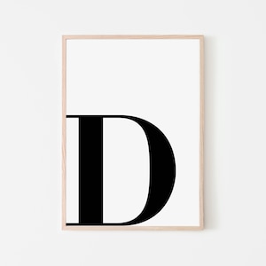 Arte de parede para impressão da letra 'D' | Impressão de carta inicial | Letra D do alfabeto | Impressão artística de letras | Impressão de carta de berçário | Impressão de download instantâneo