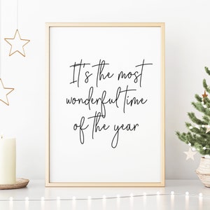 It's The Most Wonderful Time Of The Year | Christmas Wall Art | Christmas Printable | Christmas Prints | Christmas Decor | Digital Print