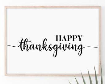 Happy Thanksgiving Printable | Thanksgiving Decor | Fall Print | Fall Printable | Fall Decor | Fall Printable Sign | Autumn Print