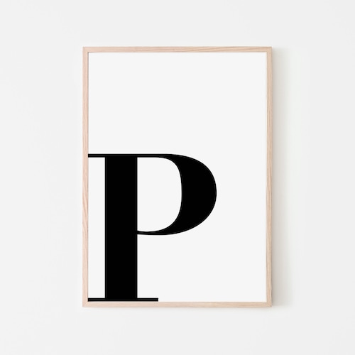 P Monogram Printable Wall Art Letter P Initial Print Etsy