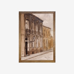 Vintage Paris Street Scene, Vintage French Painting, Vintage Paris Art, Farmhouse Print, Digital Print