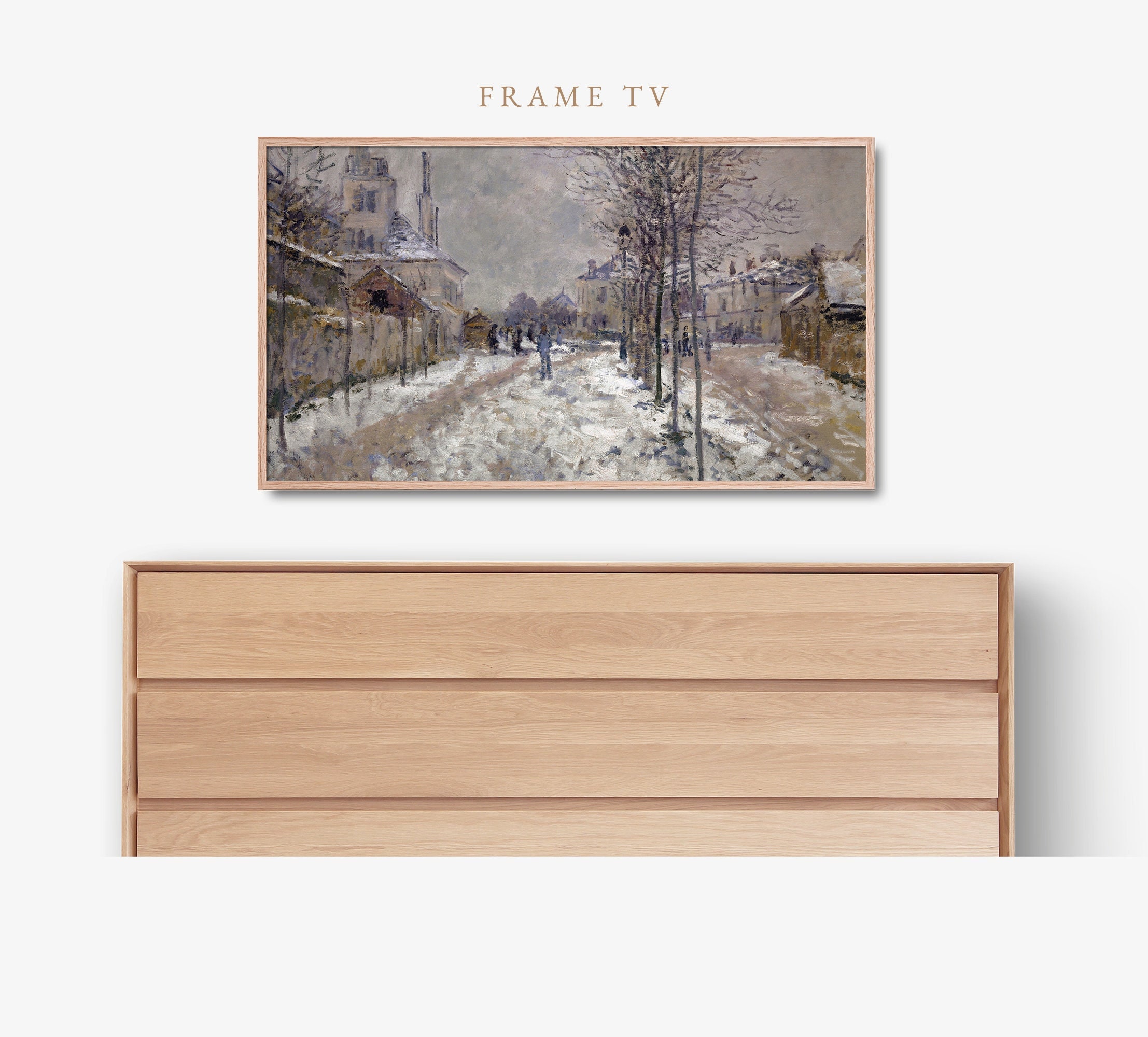 Frame Tv Art Vintage Winter Frame Tv Etsy