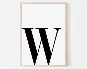 Letter 'W' Printable Wall Art | Initial Letter Print | Alphabet Letter J | Letter Art Print | Nursery Letter Print | Instant Download Print