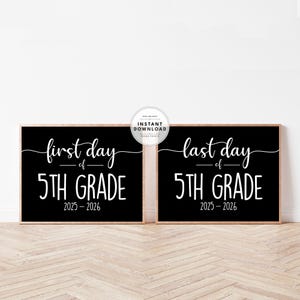 First Day School Sign, First Day of Fifth Grade Sign, Fifth Grade 2025 Sign, 5th Grade Sign, Fifth Grade First Day Printable, Digital Print
