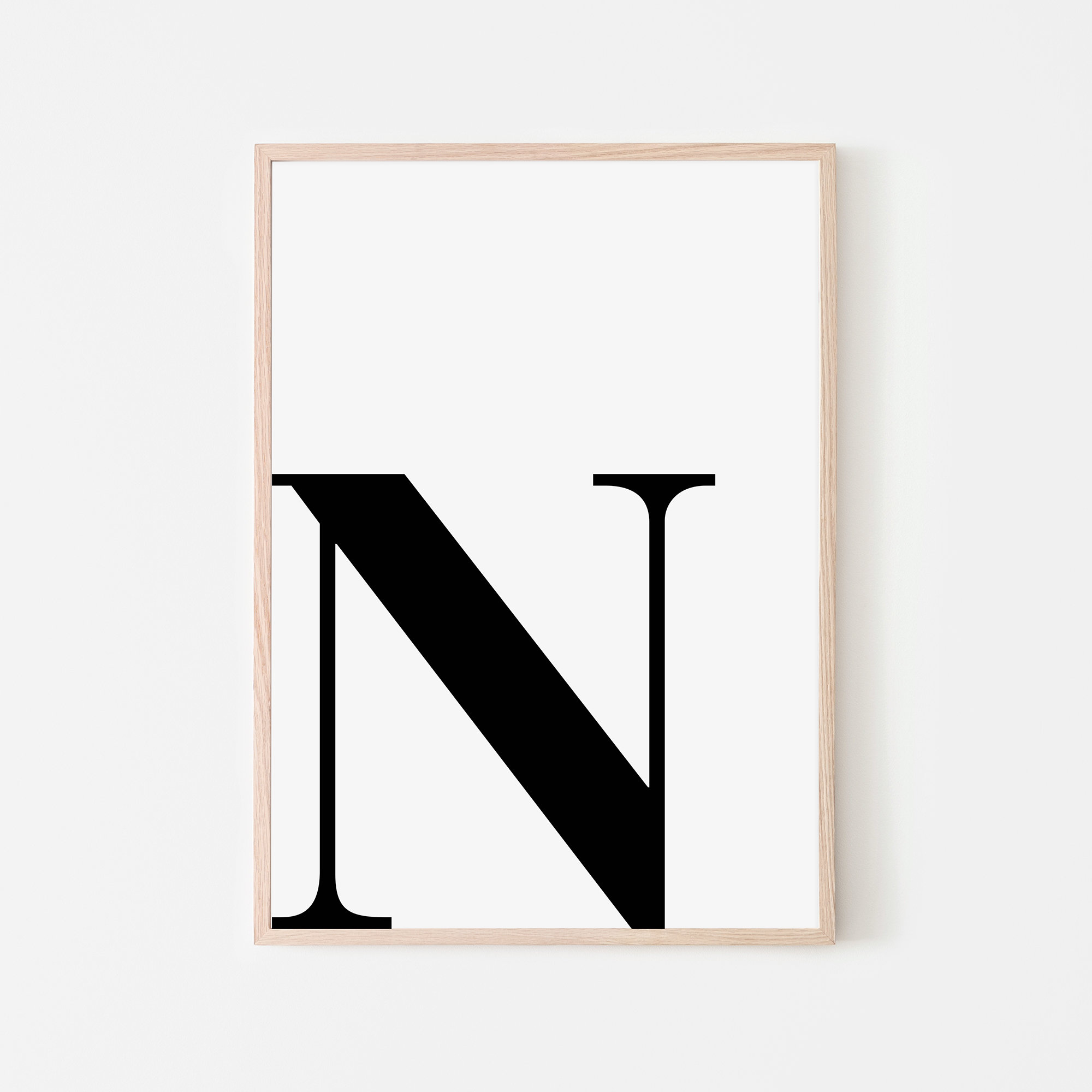Letter 'N' Printable Wall Art Initial Letter Print Etsy