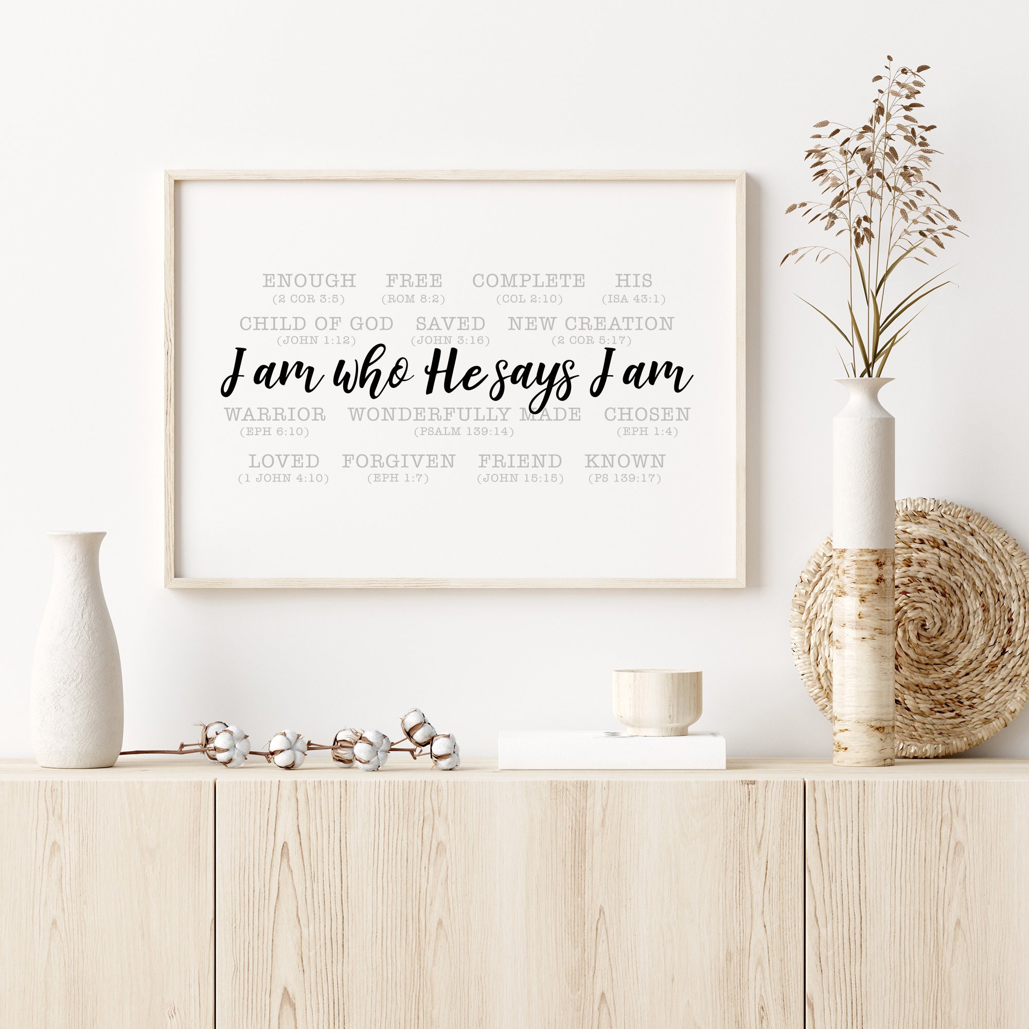 Who I Am Print Bible Verse Prints Scripture Print - Etsy